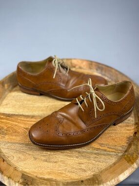 Cole Haan Brown Leather Wingtip Oxfords Men’s 10.5 Wide Dress Shoes
